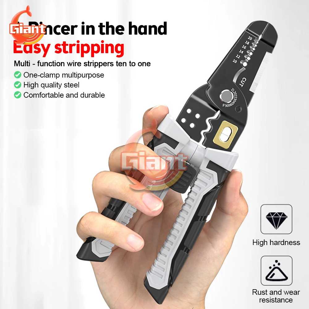 Professional Electrician Wire Tool Cable Wire Stripper Cutter Crimper Automatic Crimping Stripping Plier