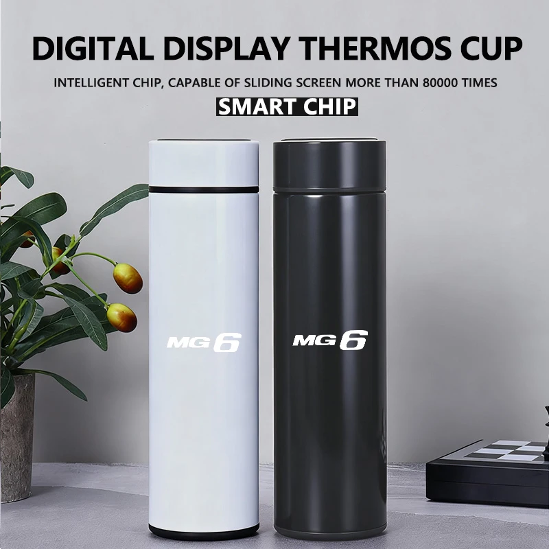 

Car Logo Badge Intelligent Thermos Cup Auto Smart Digital Thermos Cups For MG 3 5 6 7 350 500Hector TF GT ZR HS ZS GS