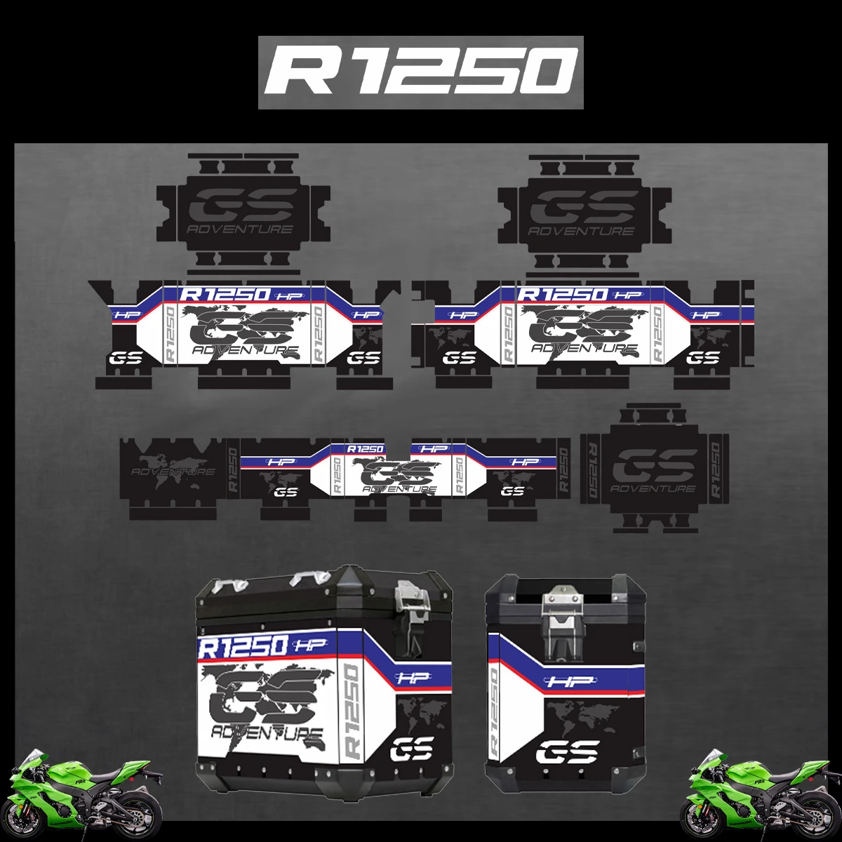 

For BMW R1250GS R1250 GS R 1250 GS Adventure Reflective Sticker Protector Set Decorative sticker Aluminum BOX