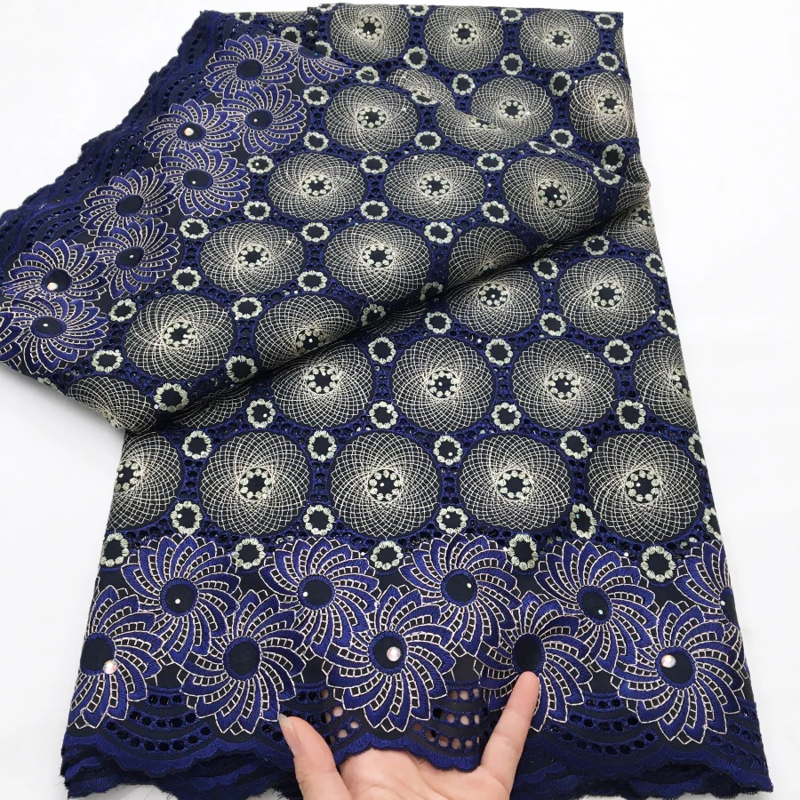 

Nigerian Swiss Voile Lace Fabric High Quality 5 Yards Embroidered African Cotton Lace Fabric 2025 Women for Nigerian Party Dress