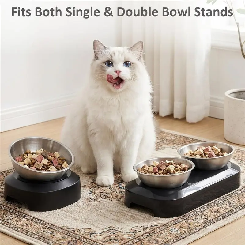 FYBL-Perfect-Fit Cat Bowl(2 Pack, Base Not Included) Replacement For Dry Wet Food, Water- Dedicated Design