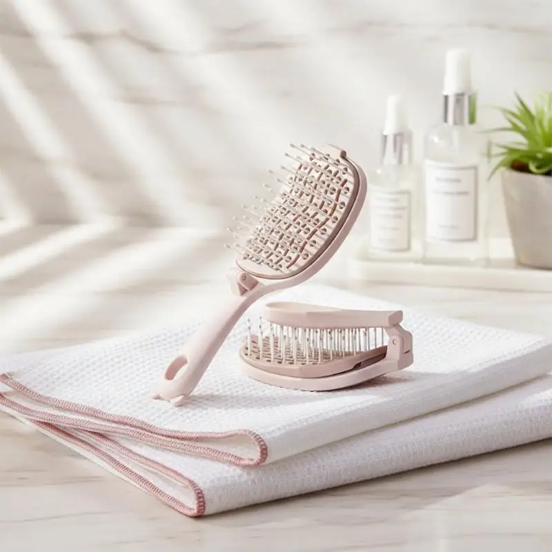 Detangling Root Volumizing Hair Brush Self Cleaning Vented Anti Tangle Comb for Long Curly Hair Salon Home Styling