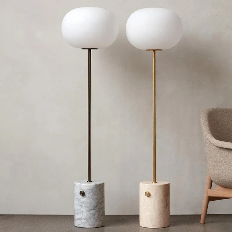 Italian Creative Marble Floor Lamps Designer's Living Dining Room Study Bedroom Decorative Home Cafes Atmosphere Standing Lights