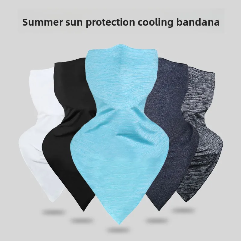 Riding Sunscreen Face Mask Motorcycle Headgear UV Protection Ice Silk Scarf Breathable Neck Gaiter for Men Women