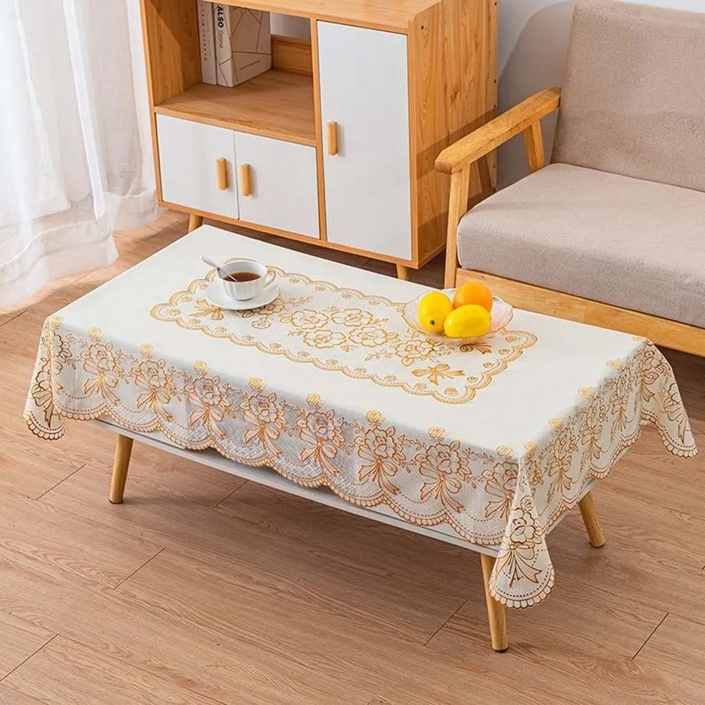

Прямоугольная скатерть с позолоченным тиснением, 135*180 см, гладкая скатерть для стола, вечерние принадлежности, износостойкая защитная крышка для стола