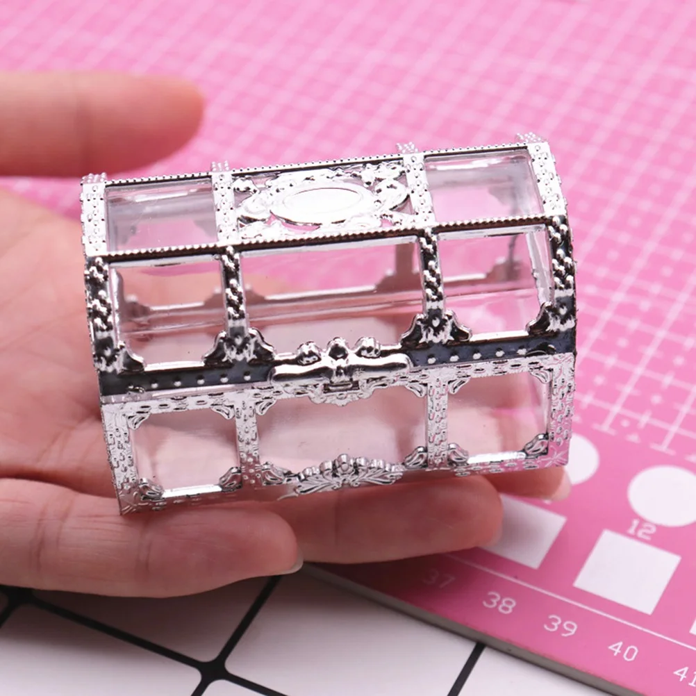 

12pcs Transparent Candy Box Creative Beautiful Treasure Box for Wedding Party Festival (Silver, Large Size)