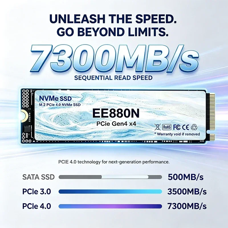 EE880N M.2 NVMe Solid State Drive, Embedded, 2TB/500GB/1TB/4TB, High Performance, Gaming Work PC Notebook, Laptop Office PC