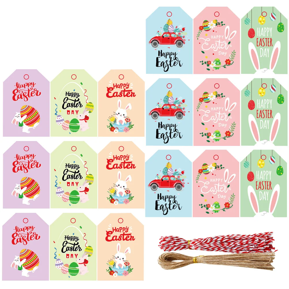 Hanging Tags Mini Roses for Crafts Wedding White Cardboard Easter Gift with Rope Baby