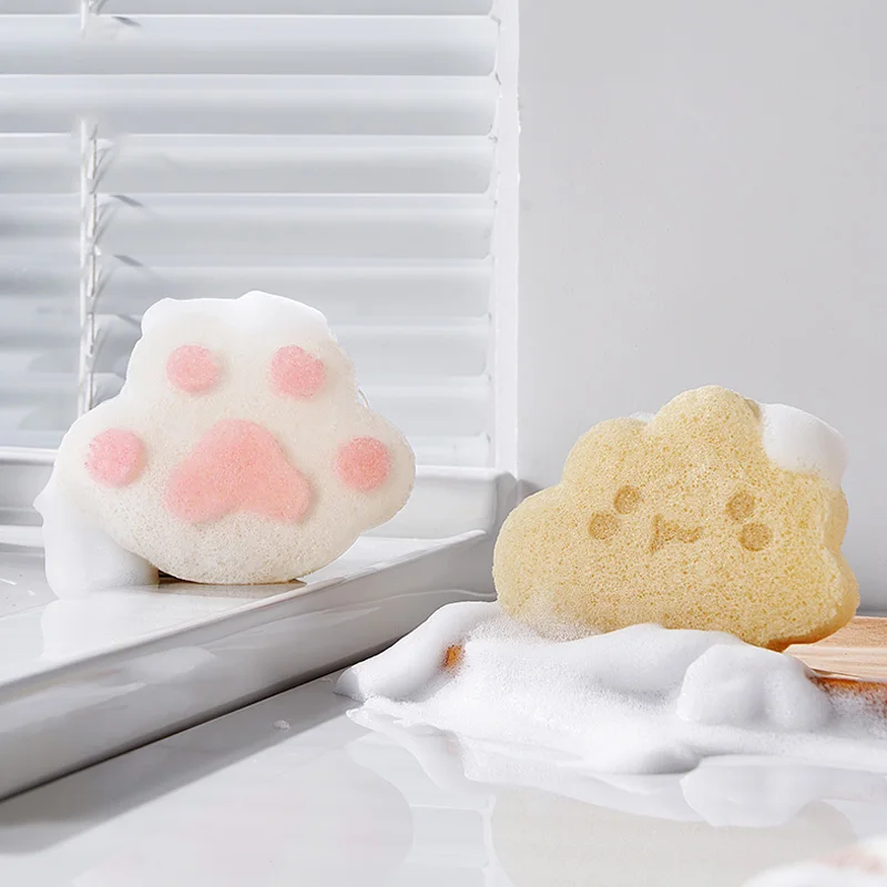 Cartoon Konjac Sponge for Baby Bath, Plant Fiber Glucomannan (KGM), Soft Foaming Cleansing Puff, Quick Dry Hanging Rope, Face &