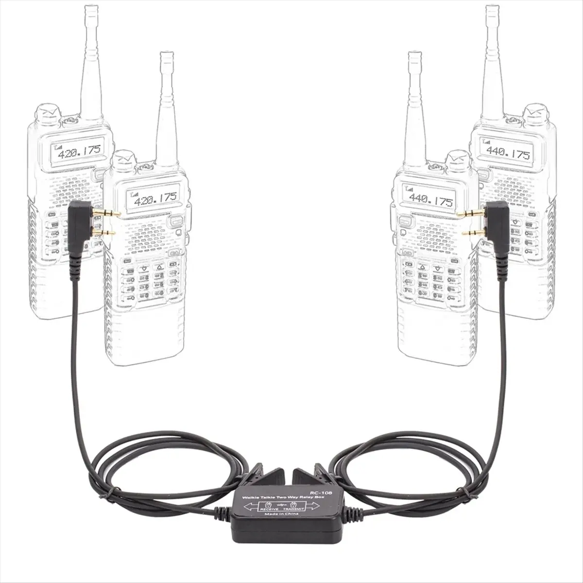 A40I RC-108 Kotak Repeater Walkie Talkie Dua Arah untuk Dua Radio Genggam Port K untuk -888S