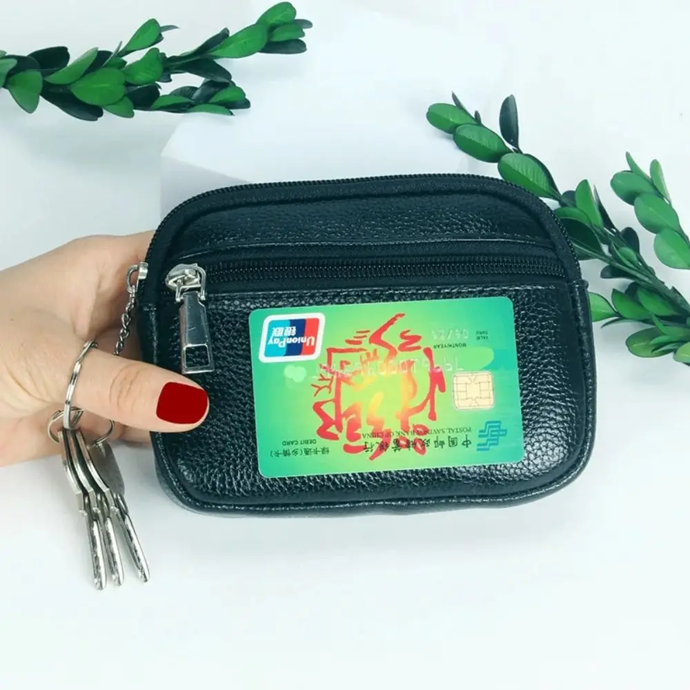 Women Mini Wallet PU Leather Female Purse Card Holder Coin Purse Short Wallets Small Purse Zipper Keychain Clutch Bag Wallet