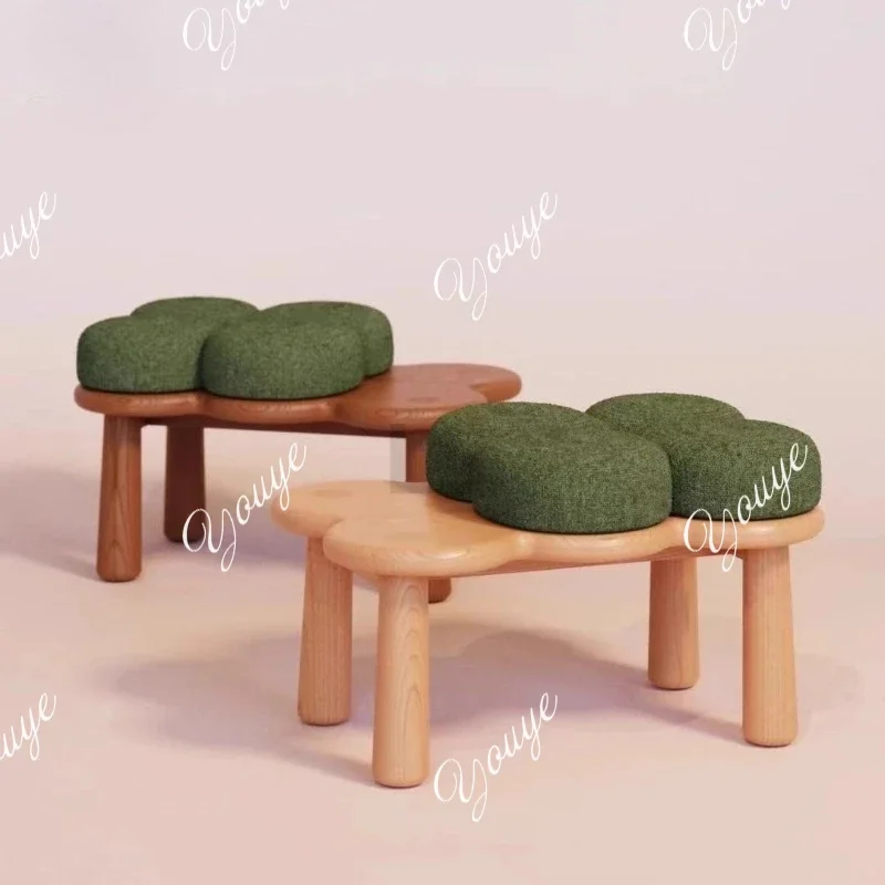 Y Nordic Solid Wood Small Stool Household Creative Adult Shoe Changing Stool Foot Stool Small Coffee Table