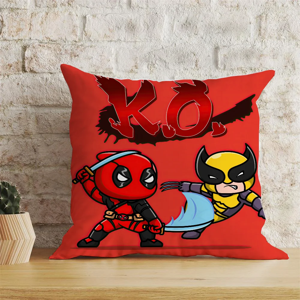 

Wolverine and Deadpool Pillow Cover Room Decorating Items Autumn Decorations Decorative Cushion Home Decor Items Halloween
