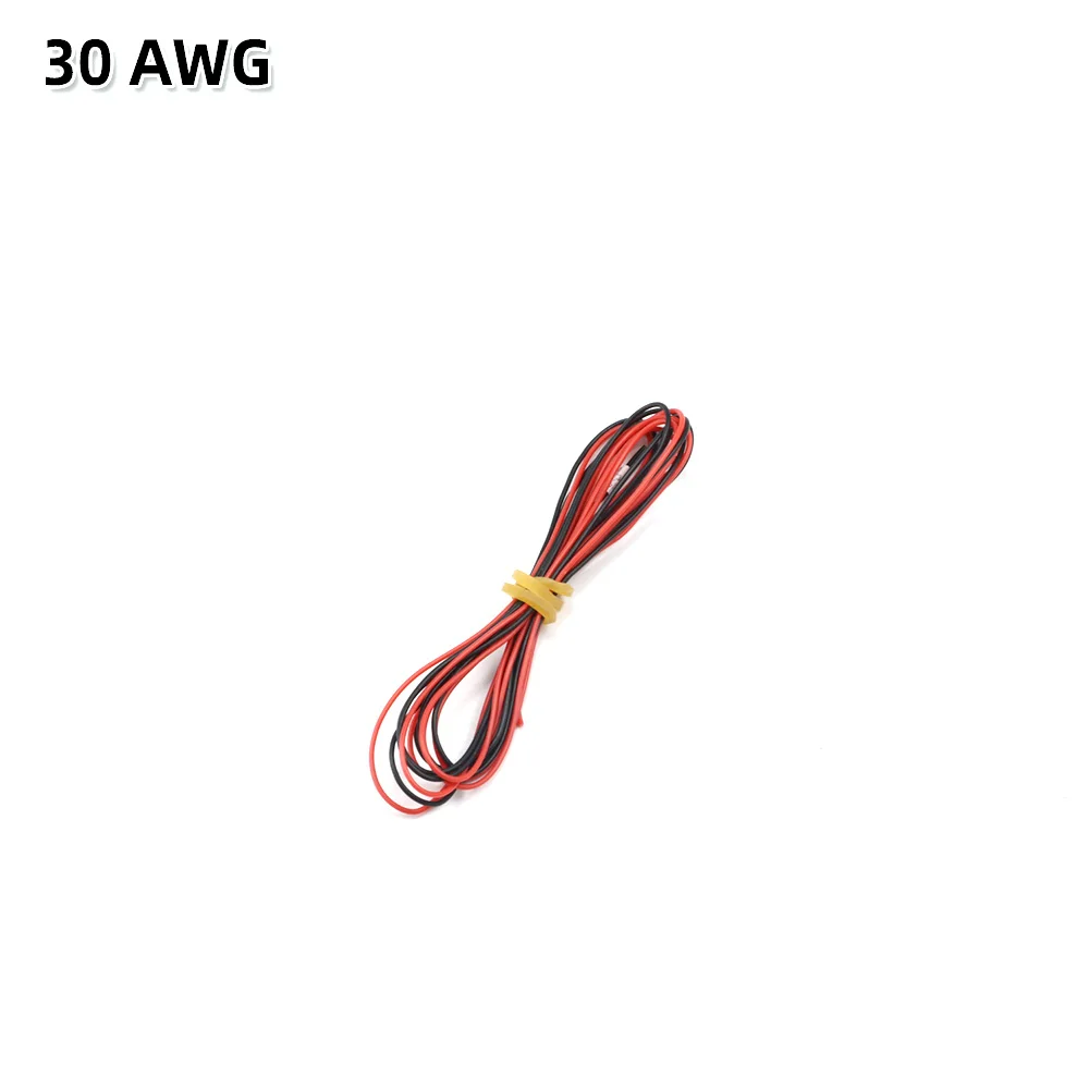 2 meter siliconendraad 8 10 12 14 16 18 20 22AWG hittebestendige zachte siliconen silicagel draadkabel (1 meter rood + 1 meter zwart)