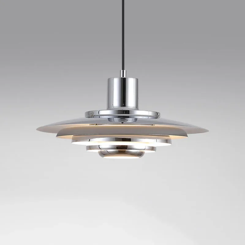 Danish Lamp White Silver Metal E27 Minimalism LED Chandelier Art Design Kitchen Bedroom Home Decoration Adjustable Pendant Light