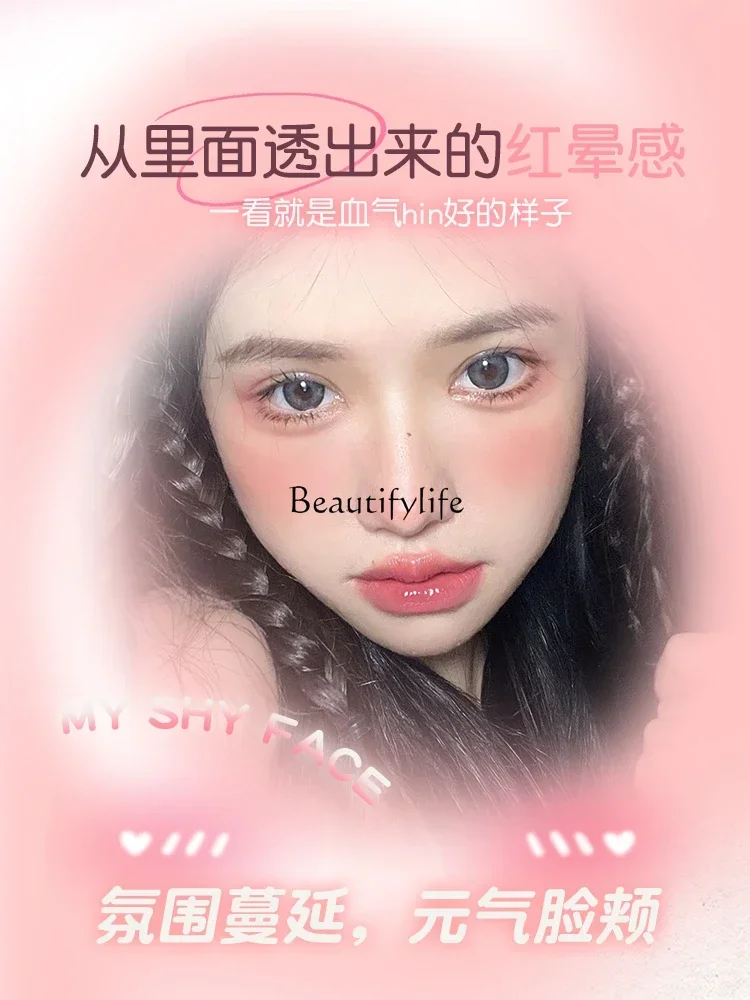 Three Colors Blusher Plate Expansion Contractive Color Red Female Matte Rouge Autumn and Winter