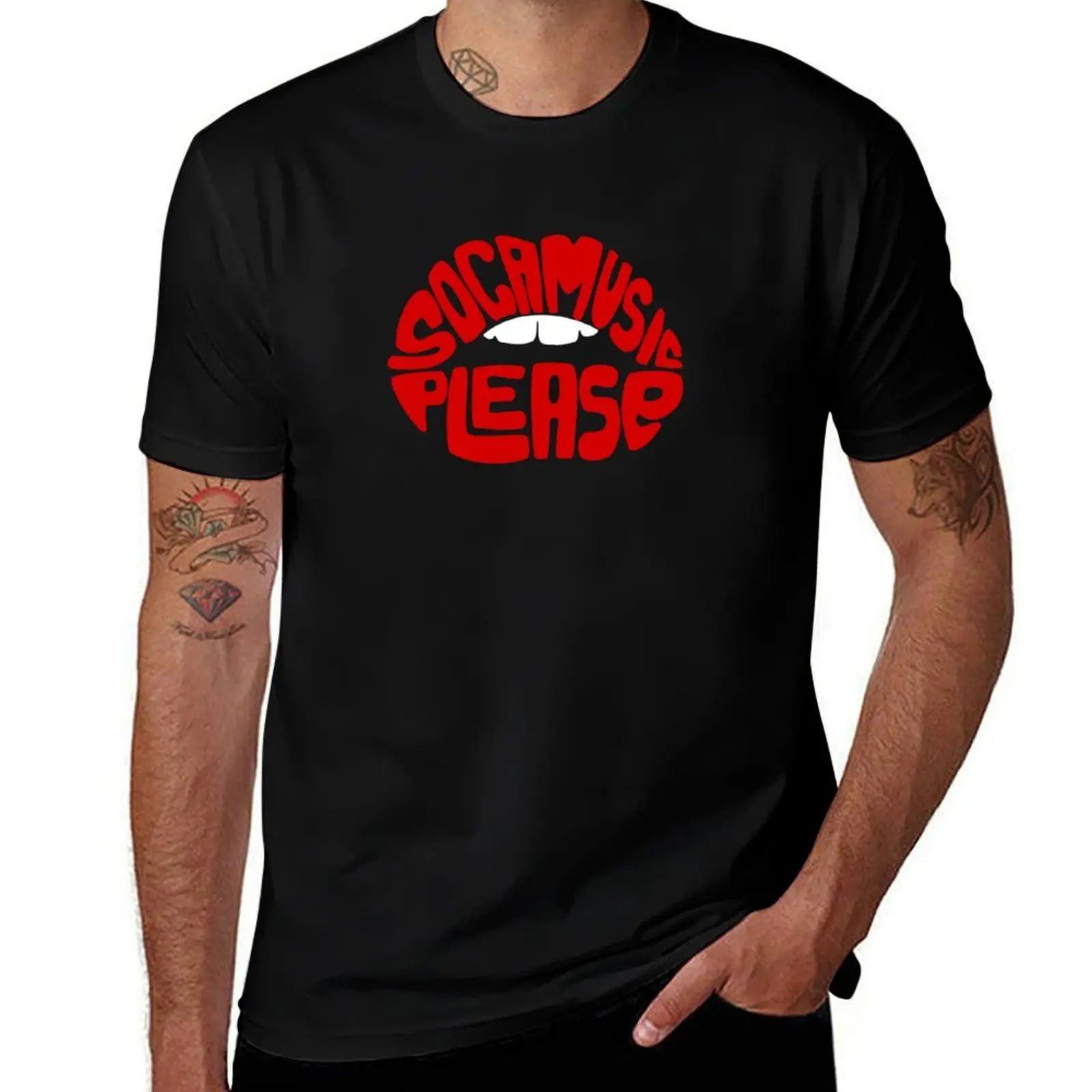 Cool Soca Music Please Lips with Teeth T-Shirt Comfort Stretch Tee Shirt
