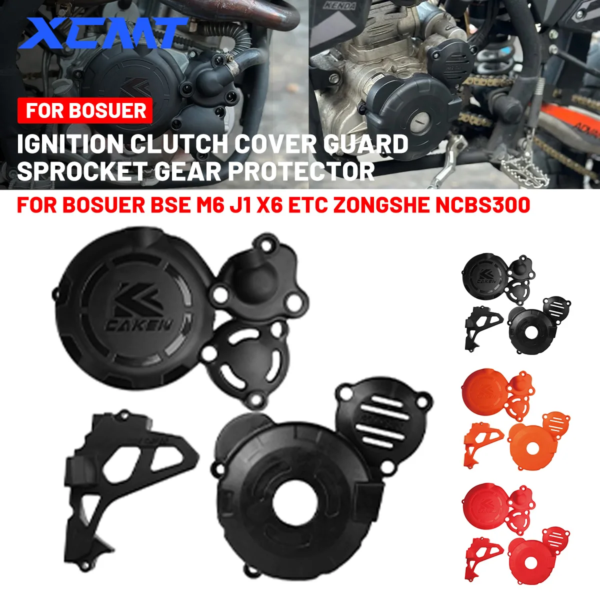 Motocross Ignition Clutch Cover Guard Small Sprocket Gear Protector For Bosuer BSE M6 J1 X6 ZongShen 300cc CBS300 CBS 300