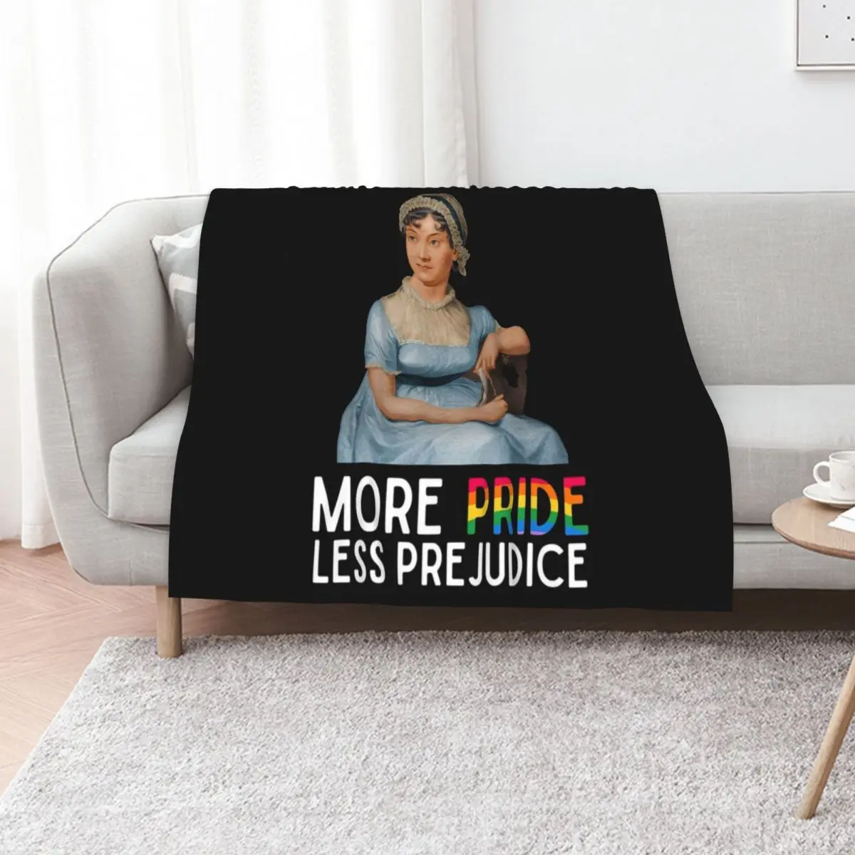 More Pride Less Prejudice Jane Austen Throw Blanket Moving Plaid for winter Soft Plush Plaid Thins Blankets