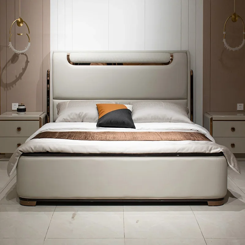 Simple Design Bed Bedroom Frame Luxury Human Dog Massage Bed Wooden Full Princess Sleeping Letto Matrimoniale Hotel Furniture