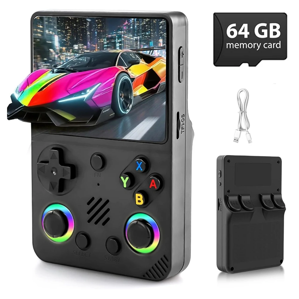 

RG36PRO Retro Game Console 64G Open Source Handheld Game Console 3.5Inch IPS Screen Portable Handheld Video Player 64G
