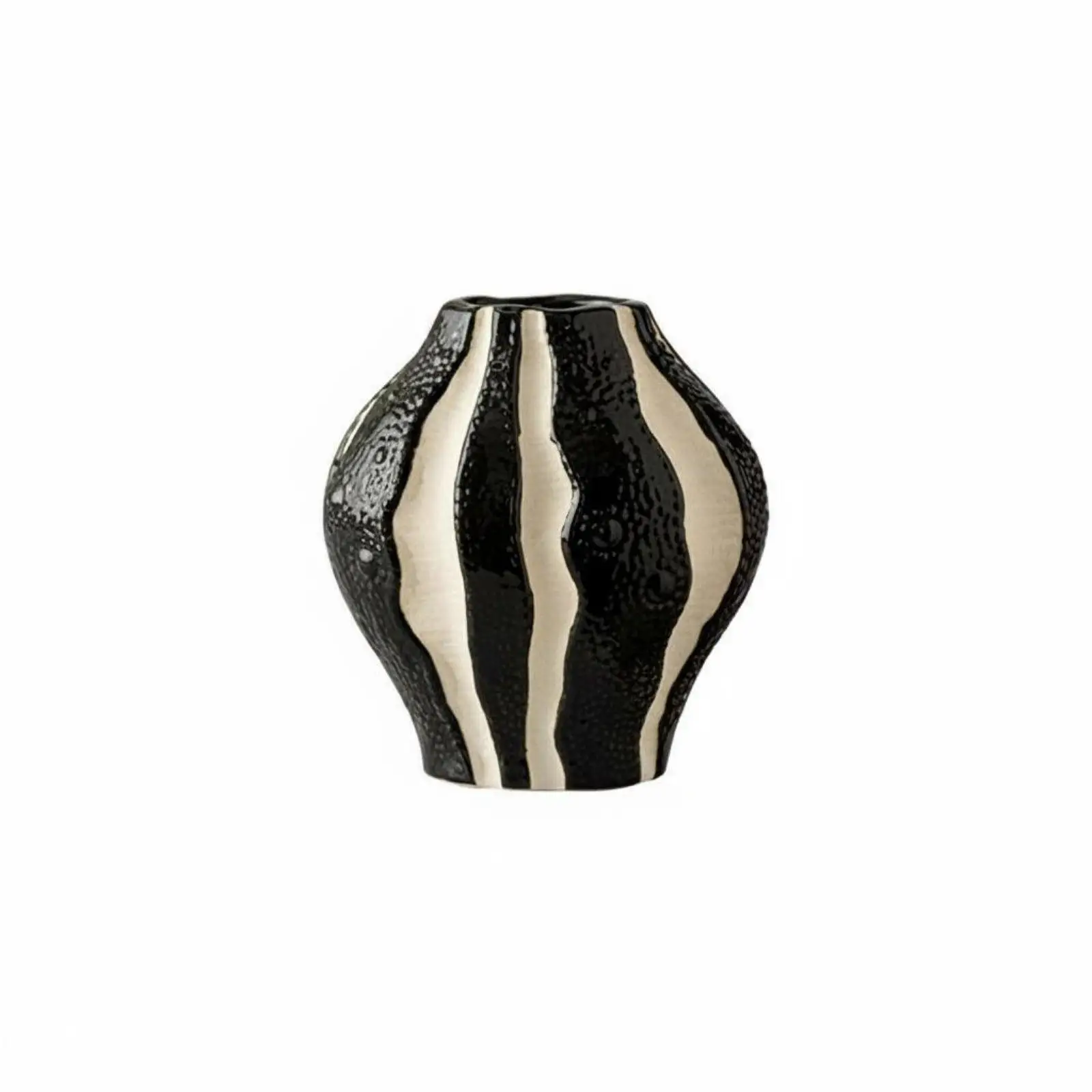 Designer Ceramic Flower Vase Textured Centerpiece for Home Decoration Shelf Office Dining Table