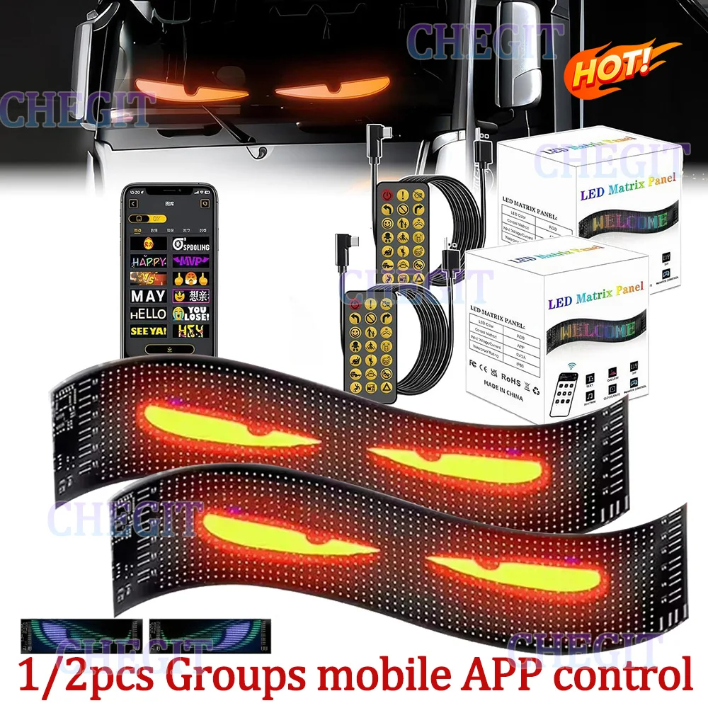 

Plus LED DIY Matrix Pixel Panel Light Demon Eye App Control Scrolling Advertising LED Car Sign Animation Programmable For Car