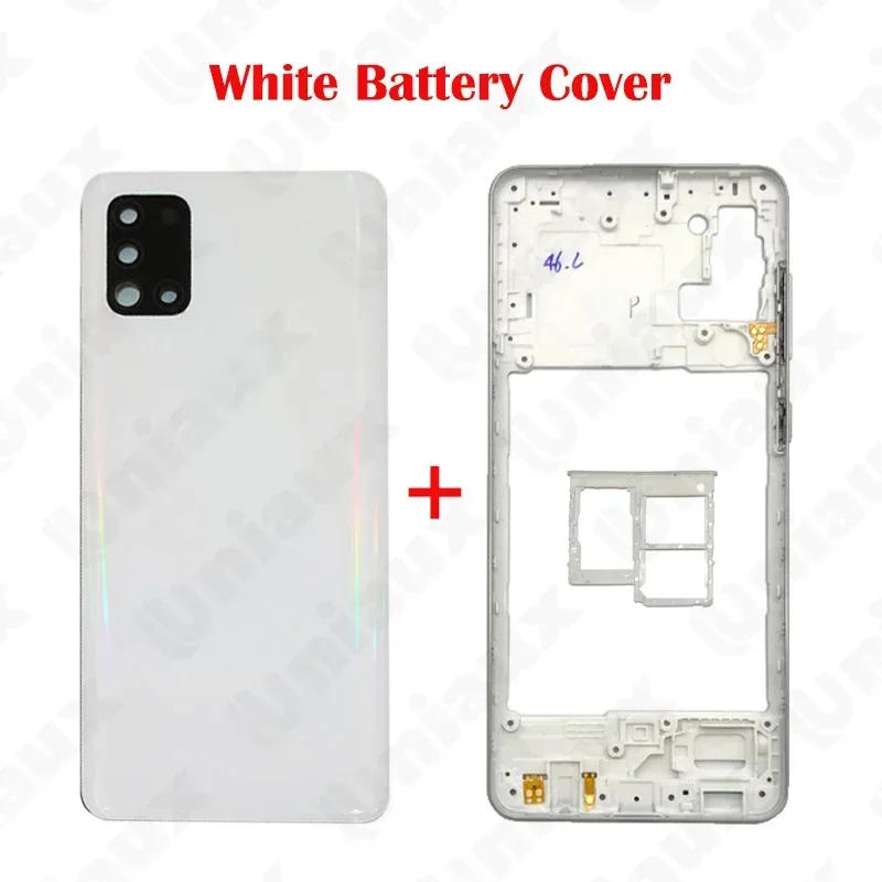 For Samsung Galaxy A31 A315F A315G A315N A315 Full Housing Middle Frame A31 Battery Back Cover Rear Door With Adhesive Replace