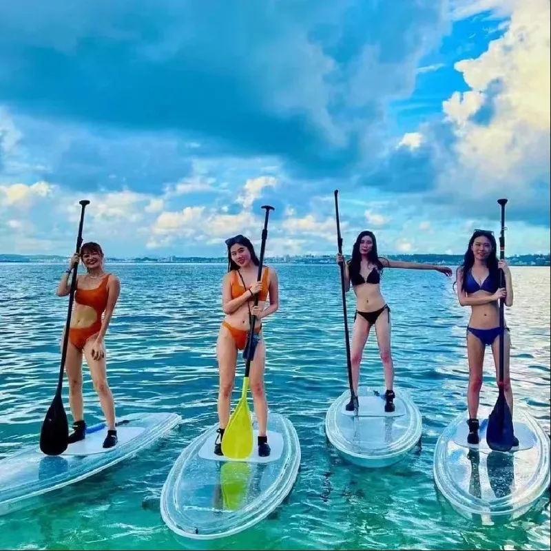 Transparent Surf SUP Paddle Board Ocean Board Crystal PC Transparent Sea Sports Stand Up Water Rowing
