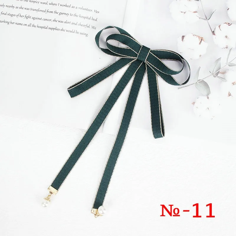 Perle Band Brosche Pin Frauen Fliege Vintage Schule Mädchen Weiß Kragen Schmuck Bowknot Shirts Krawatte Candy Farbe Rot Schmetterling – Detail 11