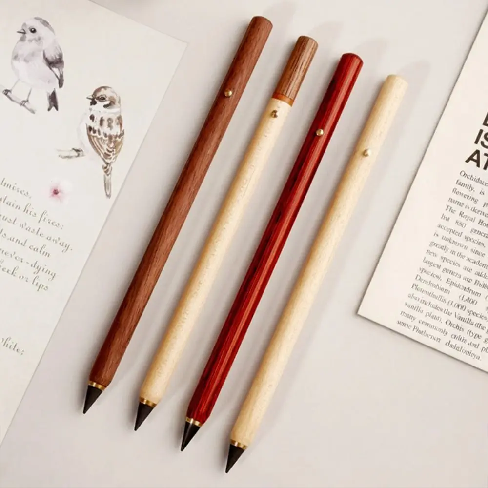 1pc New Wooden Infinity Pencil No-Sharpen Ink Free Eternal Pencil Unlimited Writing Pencil Endless Pencil Students