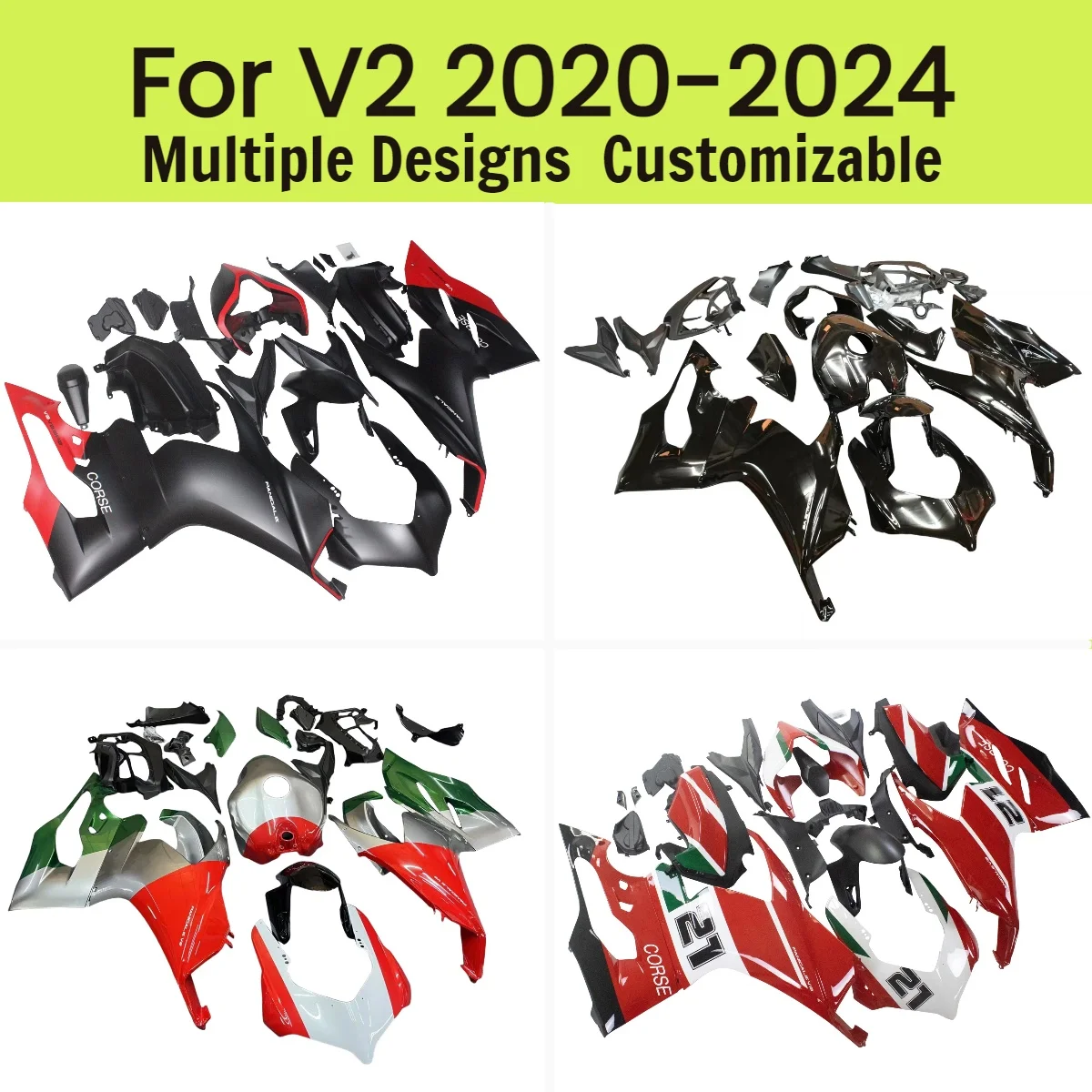 

Комплект обтекателей для мотоцикла DUCATI Panigale V2 2020-2024, неоригинальные детали кузова, облицовка, обтекатели