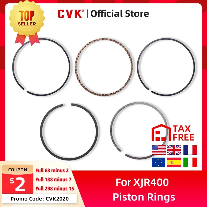 CVK Engine Cylinder Part Piston Rings Kits For Yamaha XJR400 Little Tramp XJR 400 Motorcycle Accessories