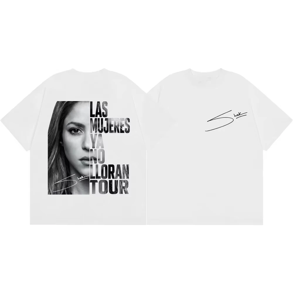 1 Stück Shakira Las Mujeres Ya No Lloran World Tour 2026 Baumwoll-T-Shirt Unisex Herren Damen Kinder Streetwear Lässige Kurzarm-Oberteile – Detail 8
