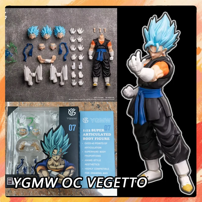

YGMW OC SHF Vegetto Dragon Ball Z Anime Action Figure GOKU Vegito Super Saiyan 1/12 Scale Plastic Kids Toy Birthday Gift