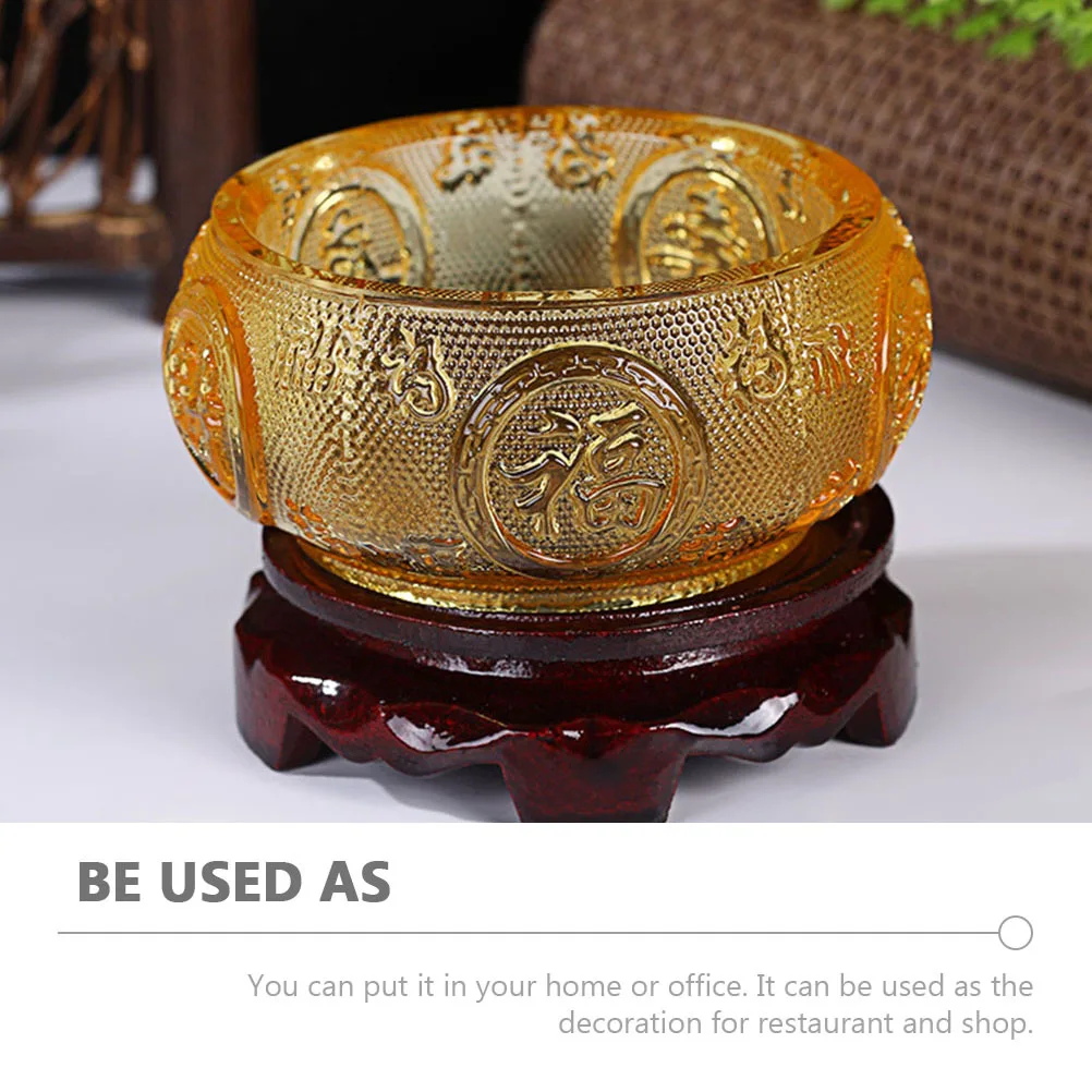 

Chinese Style Crystal Cornucopia Tabletop Decor Ornament Home Office Decoration Wealth Bowl Long Service Life Fine Workmanship