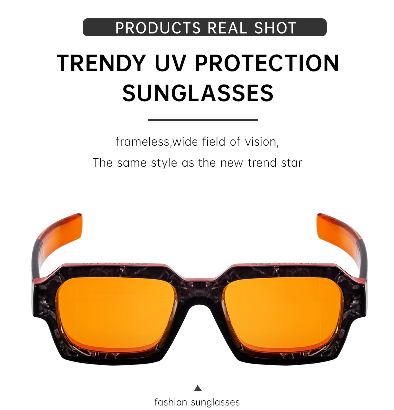 Vintage quadratische Punk Sonnenbrille Männer Frauen Luxusmarke Mode Rechteck Sonnenbrille für männliche zweifarbige Brillen mit dickem Rahmen – Detail 8