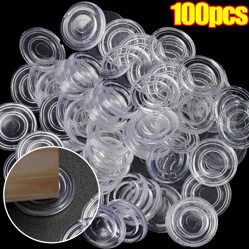 10-100Pcs Rubber Furniture Bumpers Accessories Round Shape Glass Table Pads Transparent PVC Mat Non-slip Soft Grip Pads for Wall