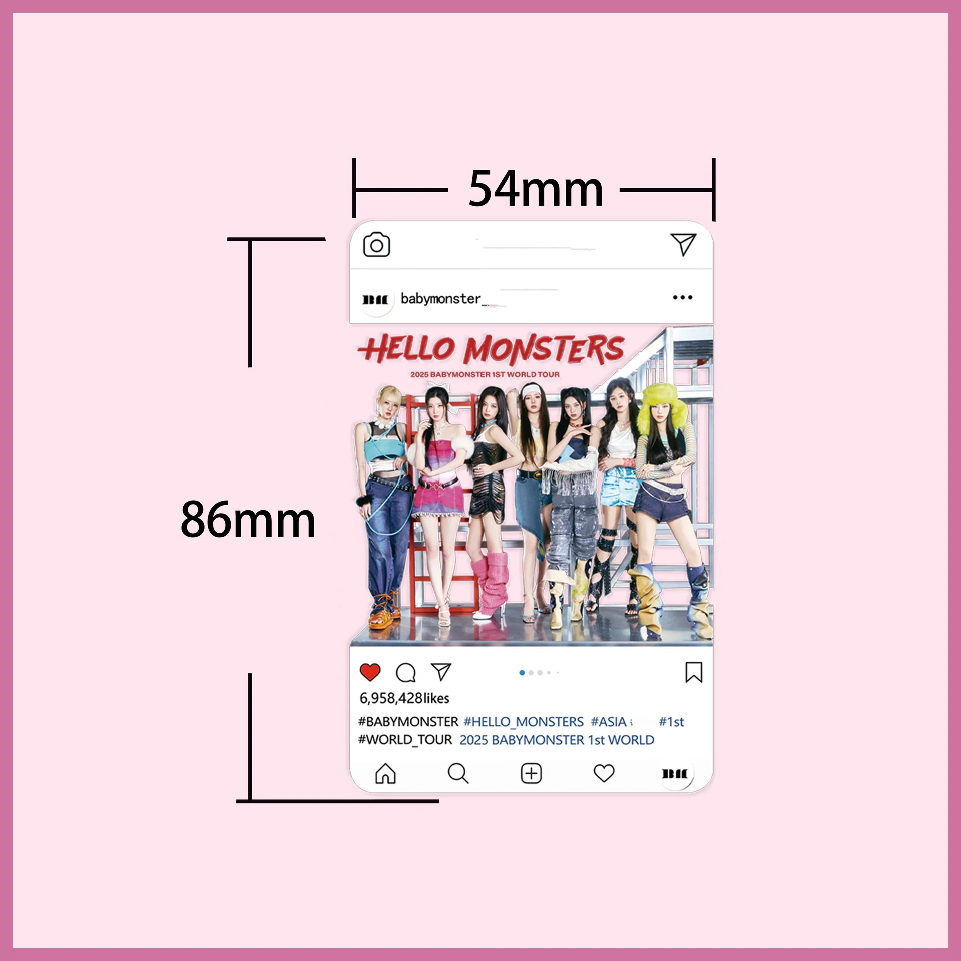 8 sztuk/zestaw Kpop BABYMONSTER HELLO MONSTERS Album fotokartki pcv Ahyeon Chiquita Asa przezroczyste Ins pocztówki fani kolekcje