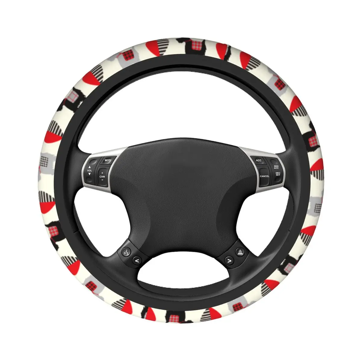 38cm Car Steering Wheel Cover Scottish Animal Dog Braid On The Steering Wheel Cover Auto Decor Steering-Wheel Accessories