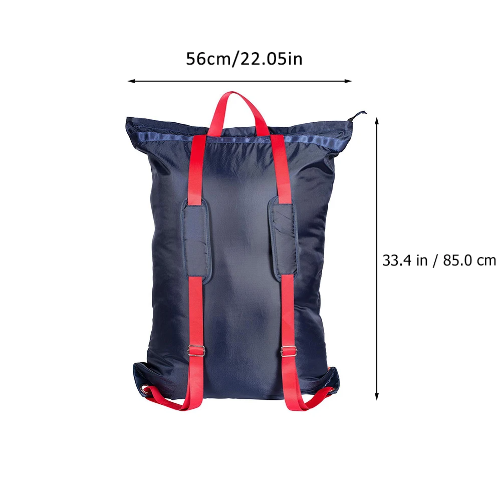 

1pc Laundry Backpack College Washing Bag For Dorm Travel Storage Organizer Dark Blue Heavy Duty Reinforced Sutures