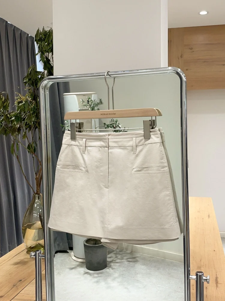 

Nok Xiaola, подлинная весна 2023, повседневная универсальная юбка, брюки, корейские брюки трапециевидной формы с высокой талией, смесь хлопка