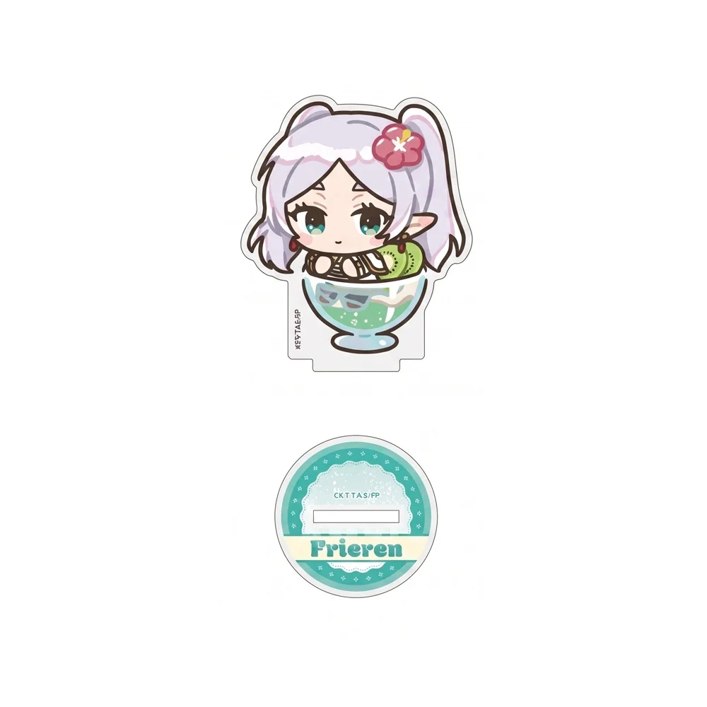 Frieren Cupcake Ver 10CM Double Sided Acrylic Stand Keychain 2026 New Anime Stand Fern Stark Bedroom Shelf Display Gift For Fans