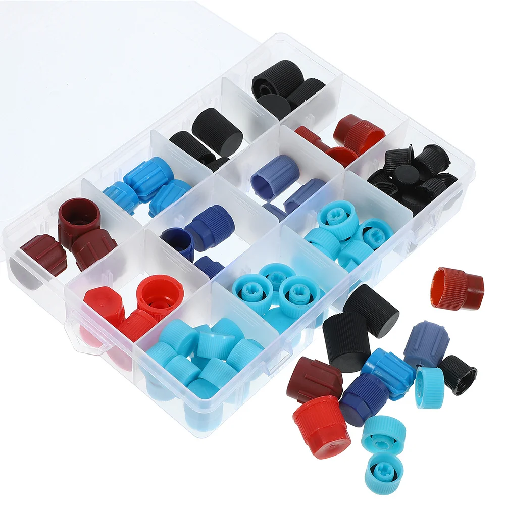 

77pcs Air Conditioning Valve Core Dust Cap For Car Ac Valve Core Cap Compatible With R134A Auto Ac Maintenance Tool Kit