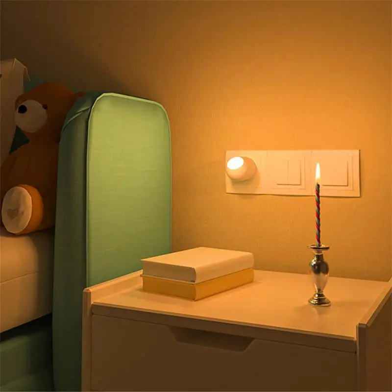 Auto Night Lamp Wall Lamp For Baby Kids Bedroom EU Plug Mini Led Light Sensor Control Light Switch Socket Snail Night Light