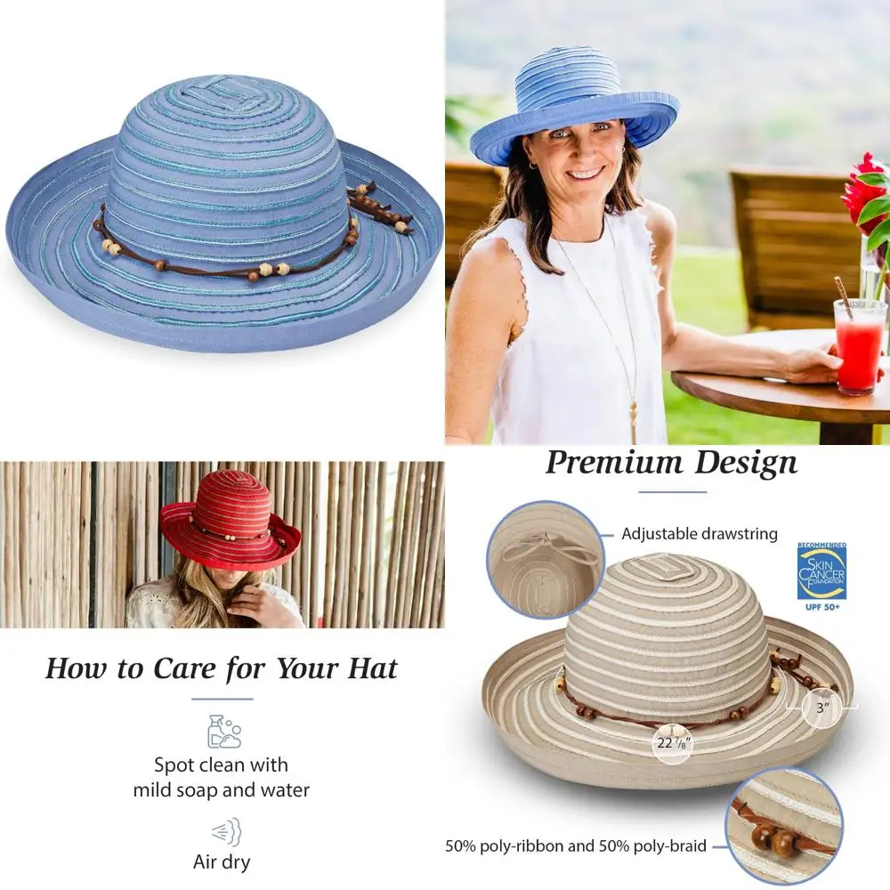 

Женская компактная шляпа Breton для путешествий с защитой от ультрафиолета UPF 50+, регулируемая шляпа от солнца среднего размера