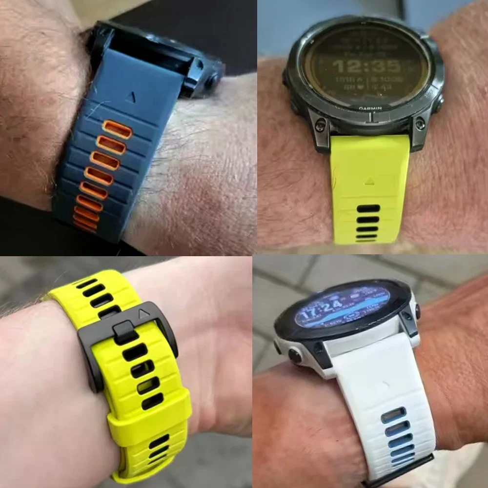 22mm 26mm Sport-Silikonarmband für Garmin Enduro/Epix Tactix 8 Instinct 3 Forerunner 970/Fenix 7X/7 8 PRO 8x QuickFit Uhrenarmband – Detail 22