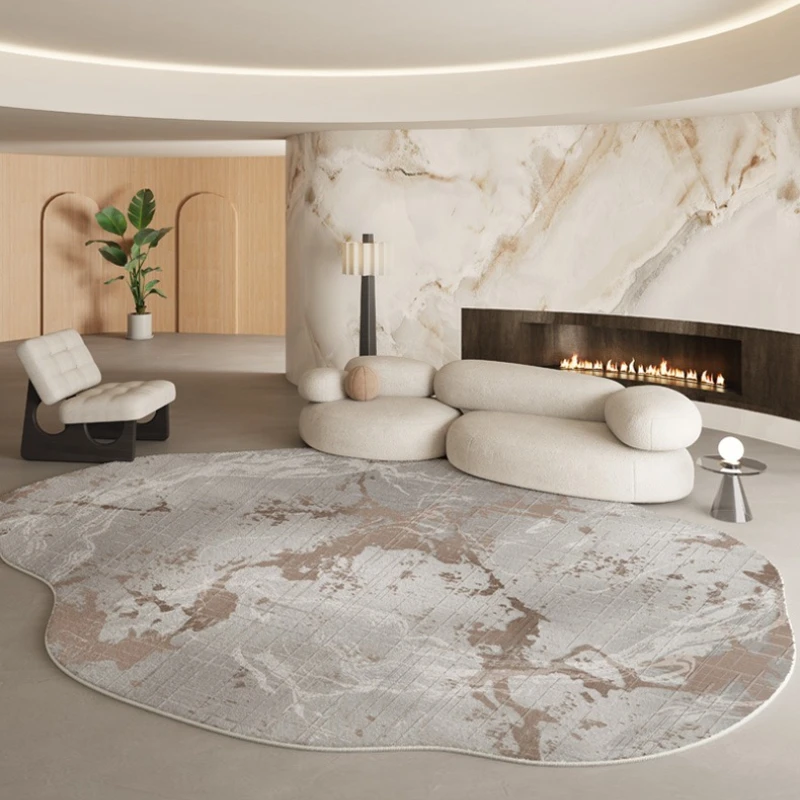 Irregular Shape Carpets for Living Room Light Luxury Bedroom Decor Irregular Carpet Thick Plush Lounge Rug Fluffy Soft Floor Mat