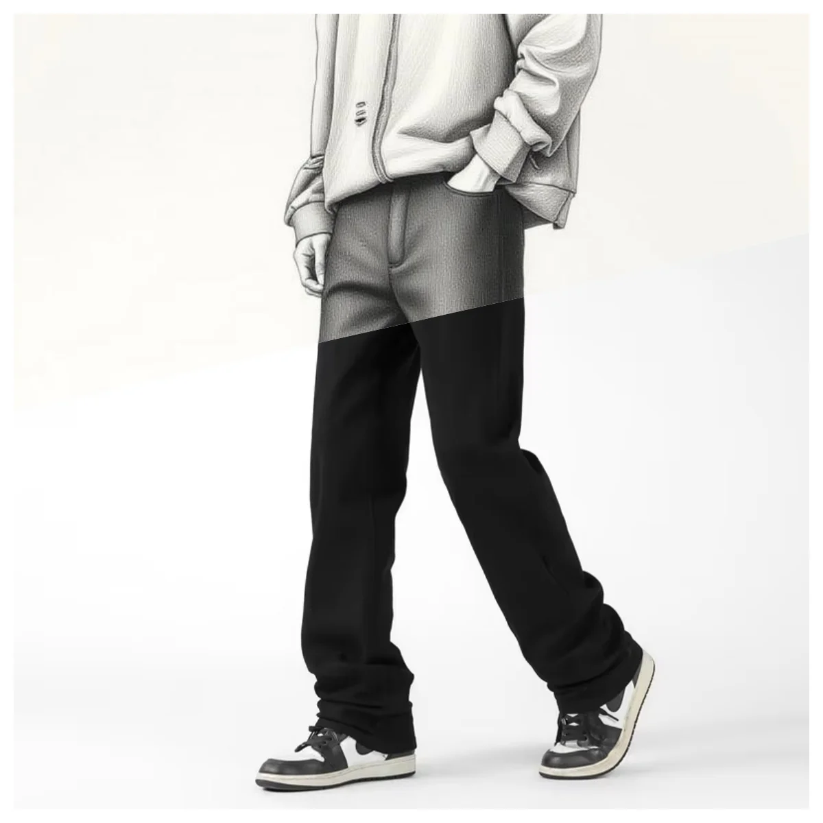 

Autumn white loose wide leg baggy pants Men grey deni men's oversize y2k black big boys jeans for man washed straight leg brown