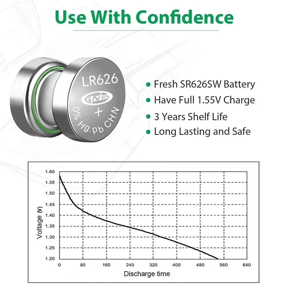 New2-50PCS AG4 377 1,55 V Knopfbatterien SR626SW SR626 Cell-münze Alkaline Batterie 177 376 626A LR66 LR626 Uhr Spielzeug Uhr